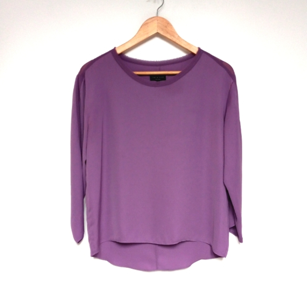 Rag & Bone Raw Neckline Chiffon Blouse Top Sz XS